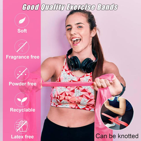 Resistance Bands Set for Working Out, Physical Therapy, Elastic Exercise Bands for Stretching, Yoga, Gym
