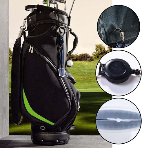 OBTANIM 2 Pack Golf Club Brush, Groove Cleaner Tools with Retractable Zip-line Carabiner for Golf Bag Accessories
