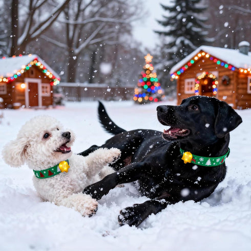 LaRoo Christmas Day Dog Lights for Night Walking,Led Dog Collar Lights for Nighttime Clip On Light up Dog Collar