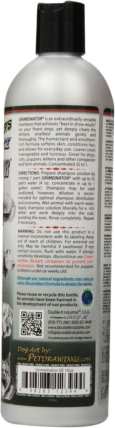 Groomers Edge Grimeinator Deep Cleaning Dog and Cat Shampoo, 16-Ounce