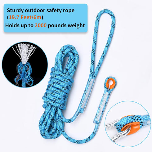LOOBANI Dog Spring Pole Toy for Pitbull - Durable Outdoor Tug Toy for Exercise & Bite Training, Blue
