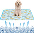 BAMY Cat Cooling Mat Summer Dog Silk Pad, Self Cooling Cushion with Duck Strawberry Pattern, Washable (Blue Duck, M