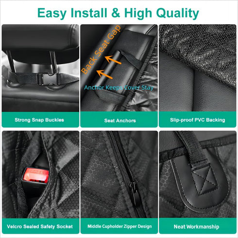 ANOSOSPECIAL Dog Car Seat Cover for Back Seat Cover,Non Stick Fur Rear Seat Protector for Pet,Nonslip Waterproof