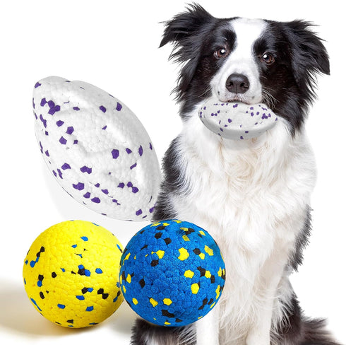 Dog Balls Upgraded Durable Tennis Ball - 5.3'' for Aggressive Chewers, 3 Pack for Large, Medium, Small Dogs.