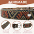 Western Dog Collar - Leather Embroidered Design for Small Medium Large Dogs & Puppy Pets, Aztec Southwest (Large,