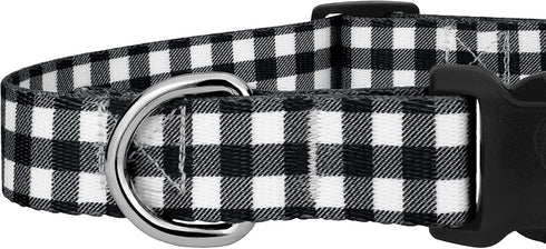 Country Brook Petz Deluxe Black & White Buffalo Plaid Dog Collar, Made in The U.S.A., Extra Small