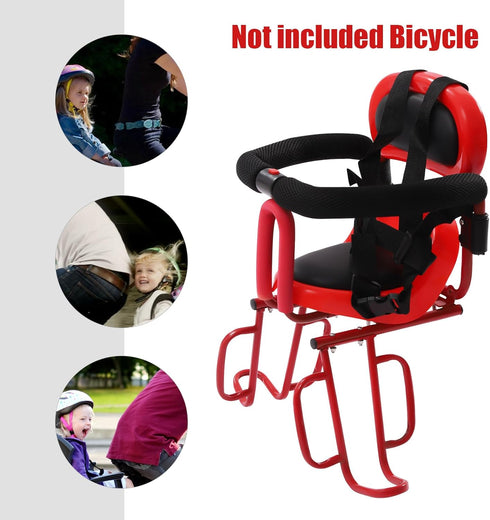 MUSESPANI Portable Rear Child Bike Seat, Soft Saddle Chair w/Foot Pedal, Front Mounted Baby Kids Safety Seat Carrier