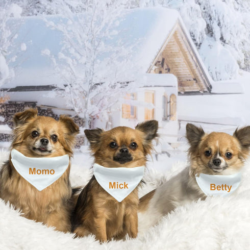 Dog Bandana Collar, 4 PCS White Triangle Adjustable Buckle Sublimation Blank DIY for Dogs and Cats, S