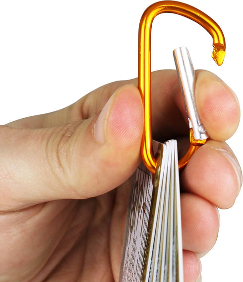 Outdoor Knots Waterproof Knot Tying Cards with Mini Carabiner, 22 Rope Knots for Camping and Backpacking