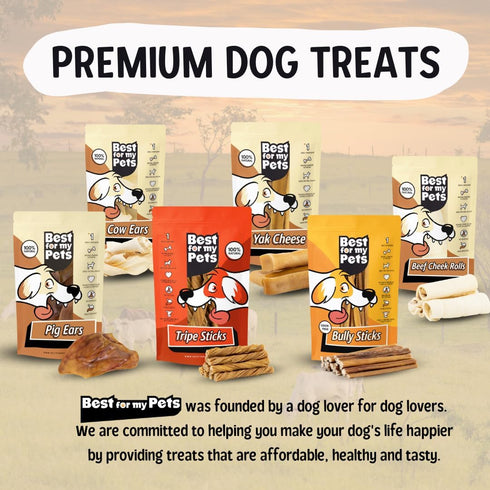 6Inch 8 oz Best For My Pets OdorFree Beef Bully Sticks, Bag - SingleIngredient, LongLasting Natural Dental Dog Chews