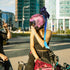 GLEAVI Helmet Pigtails with Bow Knot, Ponytail Bicycle Helmet Gradient Ramp Braids with Suction Cup