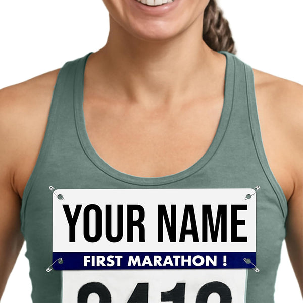 First Marathon Name Bib Kit GET PERSONALIZED CHEERS- Race Bib with Alphabet