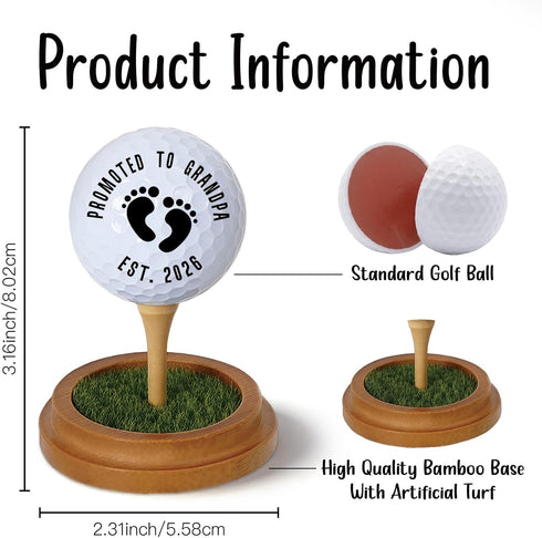 Gffeeoollallbb Promoted to Grandpa Pregnancy Announcement Golf Gifts for Grandpa Men Golfers, Pregnancy Reveal Gifts