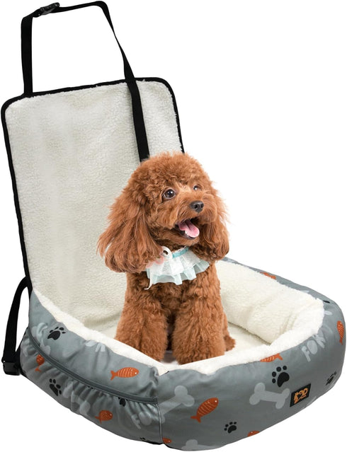 30 lbs, Dog Car Seat for Small Medium Dogs Under Fully Detachable and Washable Cat Booster Car Seats for Front & Black
