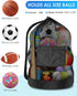 Heavy Duty Soccer Ball Net Bag, 100L Extra Large Capacity for 10-12 Balls, Drawstring Mesh Bag with Zipper Pocket