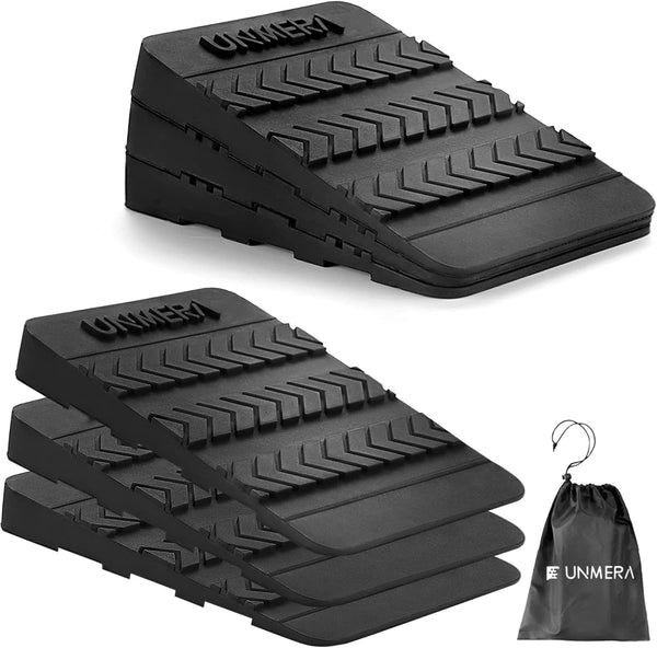 Squat Wedge Block 6PCS Adjustable Non-slip Rubber Ramp for Heel Elevated Squat, Weight Lifting