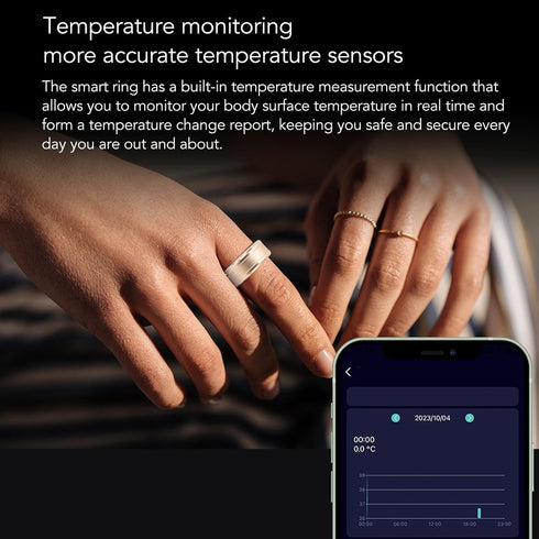 FOSA Smart Health Ring - Rechargeable Health Ring for Sleep Monitoring and Body Temperature Detection