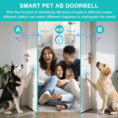 Yoiilifee 1000 IP65 60 Dog Door Bell for Potty Training, Smart Wireless Doggie Doorbell to Go Outside, Feet Long Range
