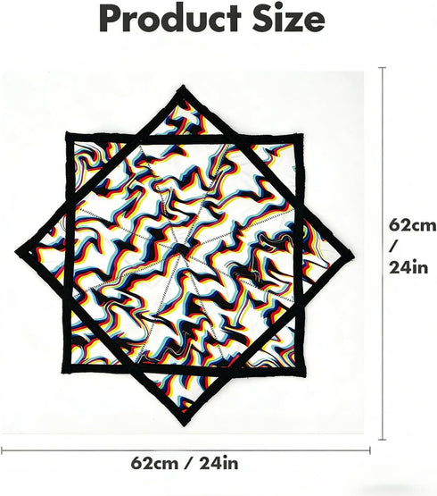Bailitoy 24 Inch Spinning Cloth Flow Star for Beginners to Advanced Easy to Spin & Do Tricks,Double-Sided Pattern