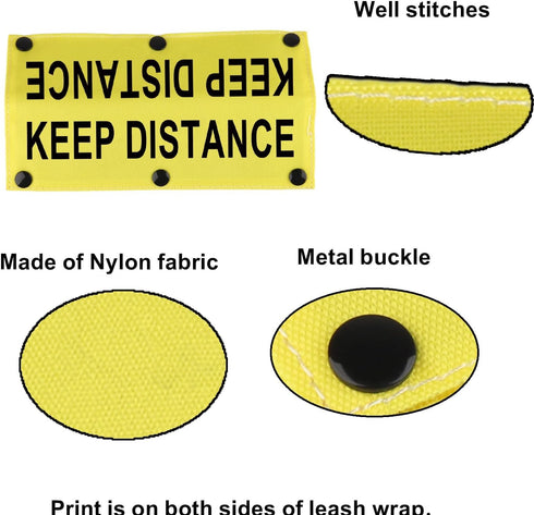 Funny Dog Leash Sleeve, Keep Distance Wrap Sleeve, Pet Birthday Gift (Keep Distance YE Sleeve)