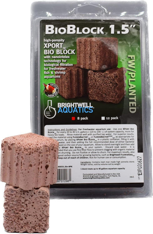 Brightwell Aquatics FW Xport Bio Block – Ultra Porous Biological Filtration Media for Freshwater Aquariums