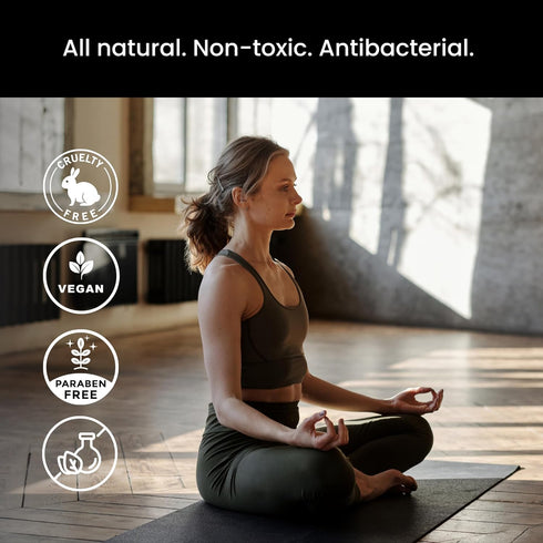 Yoga Clean - 100% Natural Yoga Mat Cleaning Spray and Deodorizer, 8 oz, Safe for Cork, Rubber, and All Fabric.