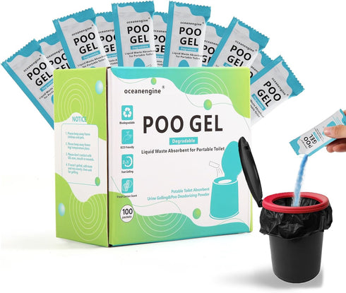 oceanengine Portable Toilet Absorbent Gel, Portable Toilet Powder Poo Urine Powder for