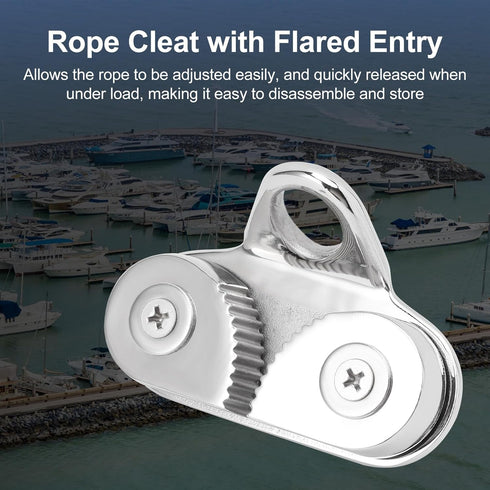 Ymiko 316 Stainless Steel Cam Cleat, Proof Rope Cleats for 3-15mm Ropes, Boat Hardware for Sailboat Kayak