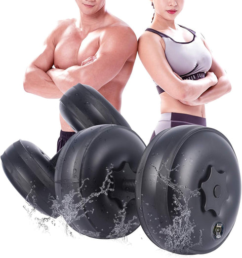 Water Filled Dumbbells Set, Adjustable Portable Travel Weights for Strength Training and Fitness