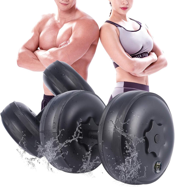 Water Filled Dumbbells Set, Adjustable Portable Travel Weights for Strength Training and Fitness