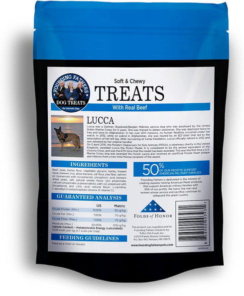 16 (Pack 6) Founding Fathers Soft and Chewy Dog Treats, Beef, Ounce