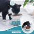 TAMAYKIM Tilted Ceramic Elevated Cat Bowls, Set of 2 Raised Food & Water Bowls for Cats and Puppies, Cyan & Grey