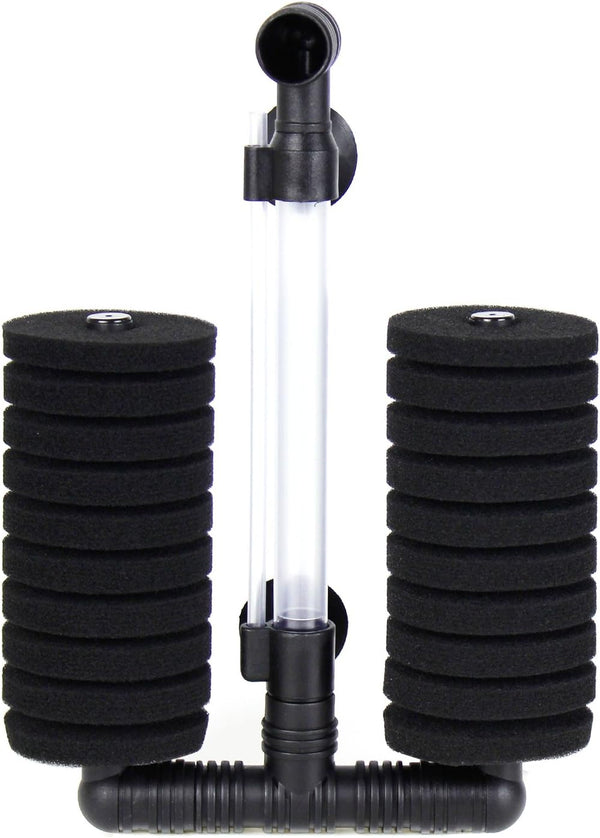 AQUANEAT 1 Pack Double Bio Sponge Filter, for Fry, Betta, Shrimp, Nano,