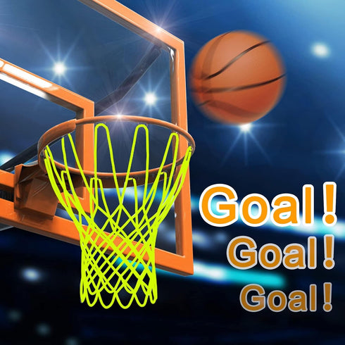 Glow Basketball Net, Luminous Nightlight Portable Outdoor Sun Powered Sport Nylon Basketball Net