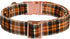 Lionet Paws Boy Dog Collar, Comfortable Adjustable Cute Orange Black Grid Collar for Male Dogs, Neck 10-16 inches