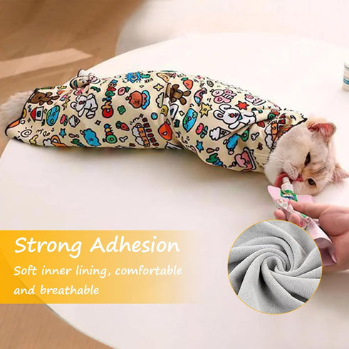 hurifeng 9lbs,21.65 21.65IN) Cat Grooming Wrap Self-Adhesive Anti-Scratch Swaddle Restraint Bag for Stress-Free Nail