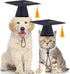 Small Dogs Graduation Caps: Black Hats with Yellow Tassel for Puppy Dogs & Cats Party Outfits Accessories
