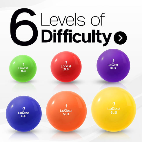 Logest 1LB 2LB 3LB 4LB 5LB 6LB Weighted Toning Exercise Balls Pair - Round Shape Medicine Ball - Available - Toning