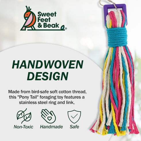 Platinum Tweeter Weave Bird Toys - Colorful, Safe Cotton Rope Playground Accessories for Parrots