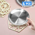 Stainless Steel Flat Style Cat Dishes for Food and Water, 4 Sets for Small Pets