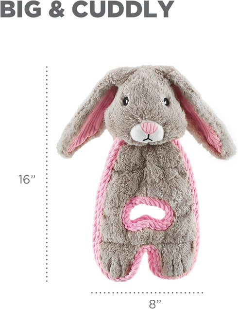 26 Inch Cuddle Tugs Bunny Plush Dog Toy - Squeaky Fun