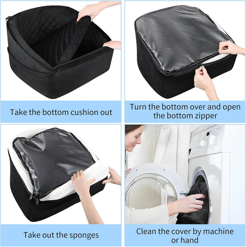 30-35 LB Garvee Dog Booster Car Seat, Comfy Dog Bed for Car with Safety Belt and Storage Pockets, Detachable Washable