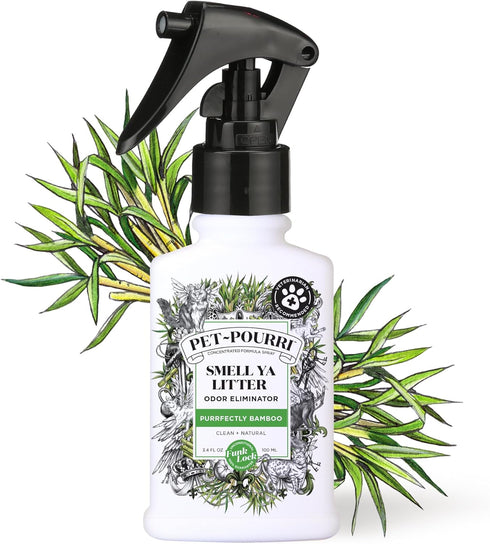 Pet-Pourri Smell Ya Litter Box Odor Freshener Spray - Purrfectly Bamboo, 3.4 Fl Oz, Veterinarian Recommended