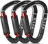 FVW Auto Locking Rock Climbing Carabiner Clips, UIAA Certified 25KN Heavy Duty Caribeaners for Rappelling, Swing,