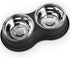 Large Stainless Steel Dog Bowls Set with No-Slip Base, Raised Edges for No Spill, for Small to Large Pets