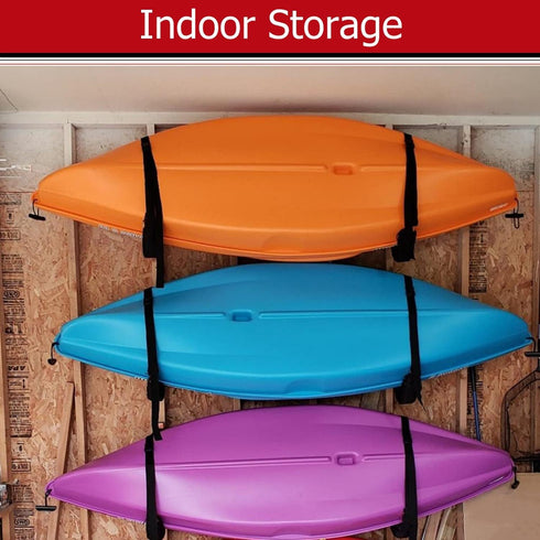 Kayak Storage Hooks, Heavy Duty Wall Mount Garage Hangers for Canoes or Paddleboards