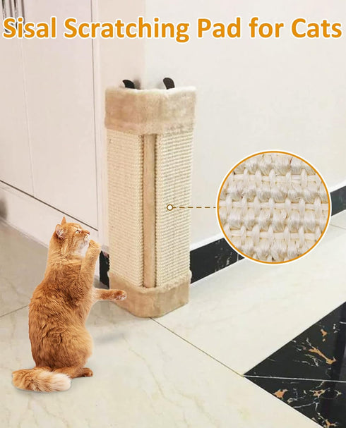 BNOSDM 2 Pack Cat Wall Corner Scratcher, Sisal Scratch Board Protector, Vertical Anti Scratching Pad for Furniture