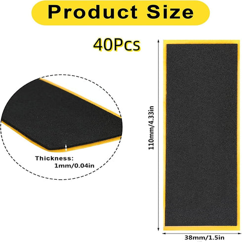Hasefam 40Pcs 4.33x1.5inch 40Pcs) Fingerboard Foam Grip Tape, Quality Wooden Board Strong Adhesive Foam Anti Slip