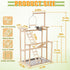 (3 Pet Parrot Playstand Parrots Bird Playground Bird Play Stand Wood Perch Gym Playpen Ladder with Feeder Cups Bells