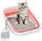 Open Top Cat Litter Box, Large Foldable Cat Potty Height-Adjustable Sides Anti-Splash,